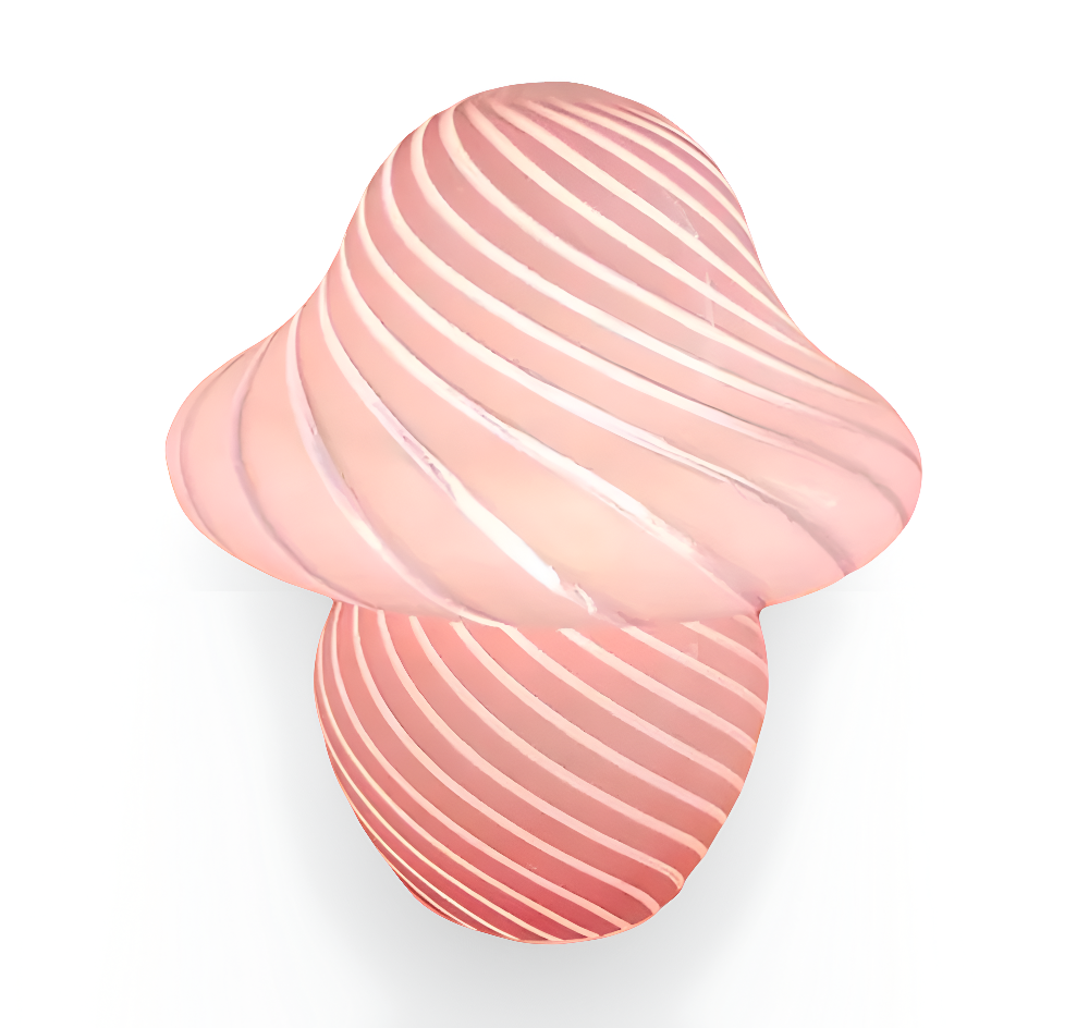 Lampka stołowa ze szklanego klosza w kształcie grzyba