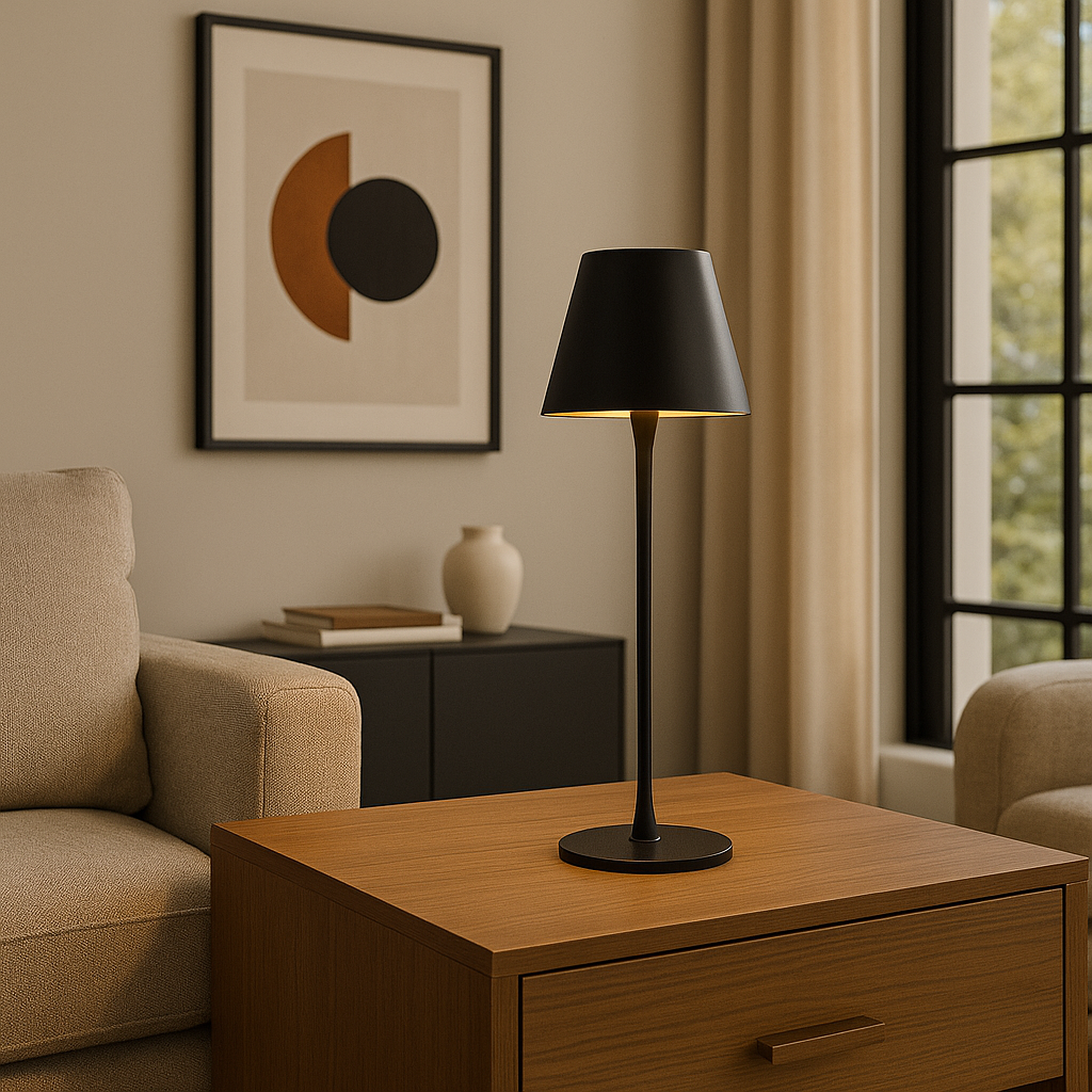 Bezprzewodowa lampa stołowa LED z aluminium