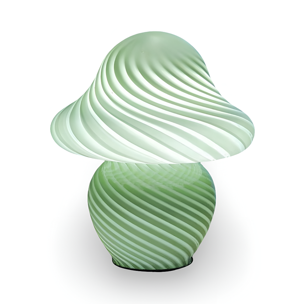 Lampka stołowa ze szklanego klosza w kształcie grzyba