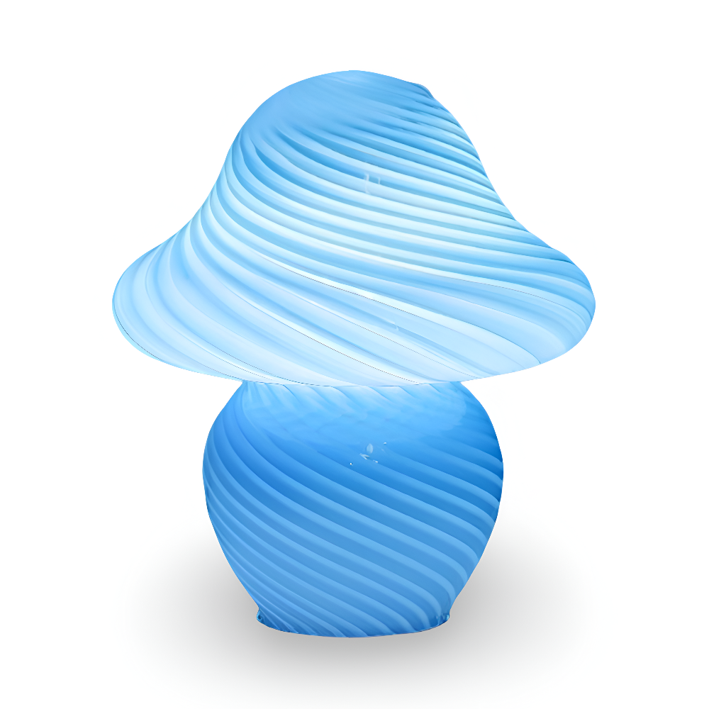 Lampka stołowa ze szklanego klosza w kształcie grzyba