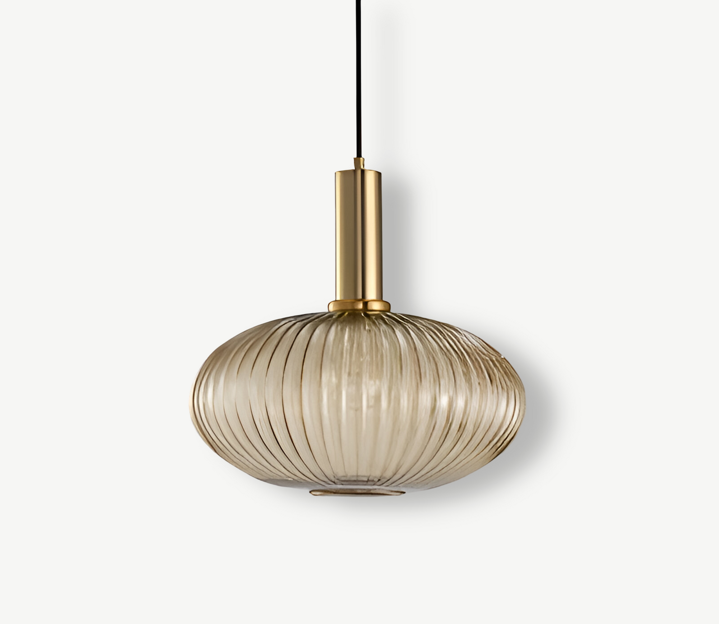 Lampa wisząca z ryflowanego szkła w stylu vintage