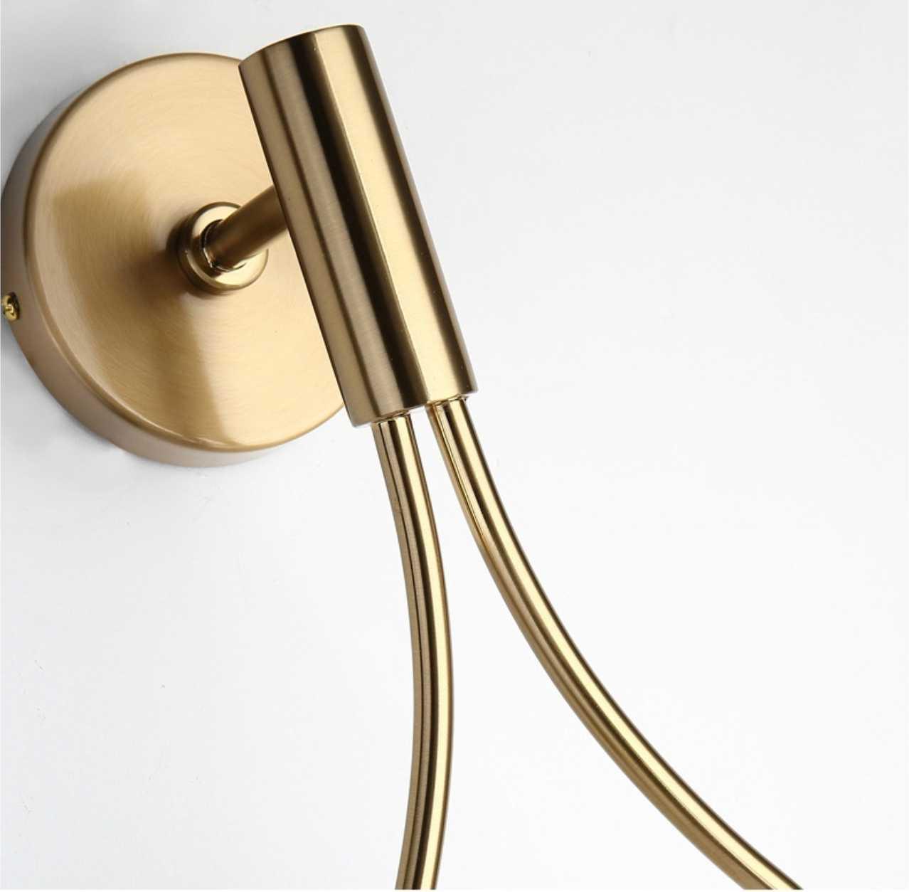 Kinkiet ścienny metalowy czarno-złoty