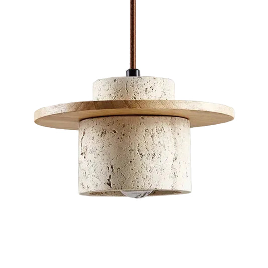 Żyrandol sufitowy z trawertynu i metalu